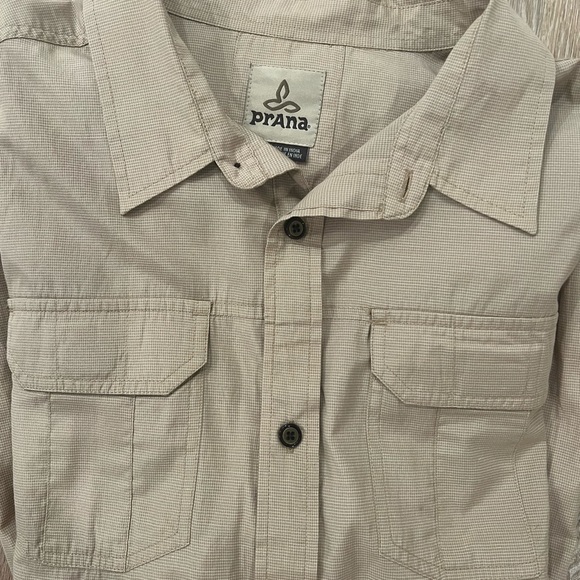 Prana Mens Tan Long Sleeve Outdoor shirt - Picture 4 of 4